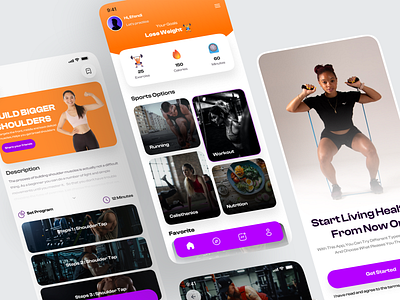 Fitness & Workout Mobile App ui fitness ui gym ui workout