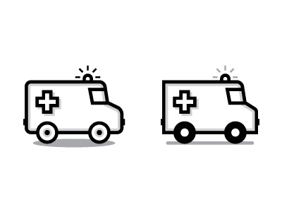 Right or Left? ambulance bw icons