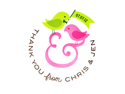 Thankful Birdies birds logo love marriage thank you wedding