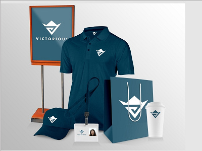 Branding for Victorious branding crown and letter v logo
