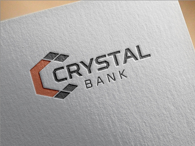 Crystal Bank bank branding crystal letter c logo