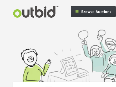 Outbid.com Concept/Redesign (Unofficial) mockup outbid redesign