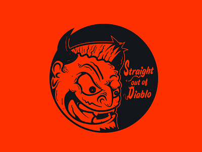 Straight Out of Diablo art character debut design devil diablo illustration ink logo red vector vectorart