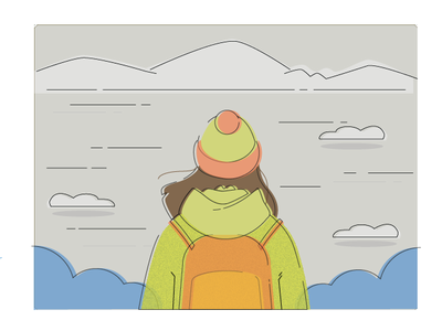 Girl with a dream backpacking girlswhotravel illustration design winter