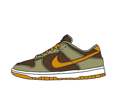 Nike Dunk Low Dusty Olive illustration design graphic design illustration