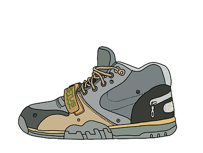 Travis Scott Trainer 1 Grey Haze branding illustration procreate sneaker travisscott vector