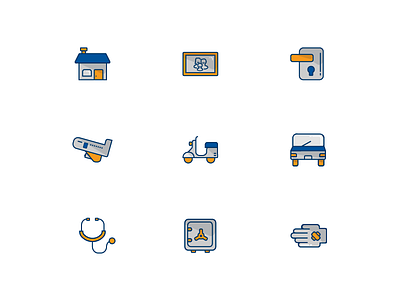 IDI insurance Icon set flat icon set insurance line icons