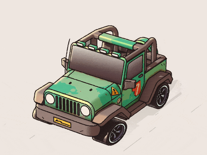 Jeep 2d animation 3d animation animation illustration motion design