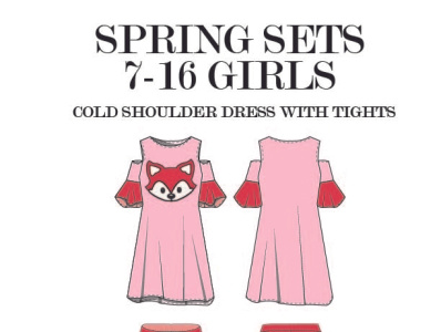 Girls Dress with Tights in packaging design graphic logo packaging wolf