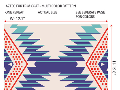 Aztec Print For Fur Trim Coat aztec illustration pattern print