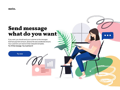 Landing page - sending message service