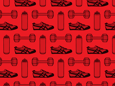 Gym Pattern bottle dumbbell gym pattern shoe water