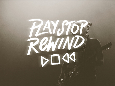 Play Stop Rewind Band Logo band brand brush handdrawn lettering logo pen play rewind stop