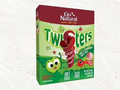 Go Natural Twisters Nutritious Fruit Snack Packaging Design