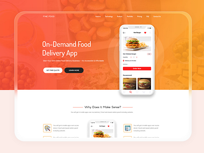 Food Delivery design food delivery graphic design landing page design ui ux website design