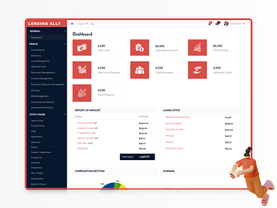 P2P Dashboard design dashboard design design graphic design lender module p2p website ui website design