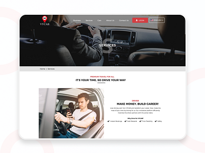 Vycab Website cab booking car website design graphic design website design