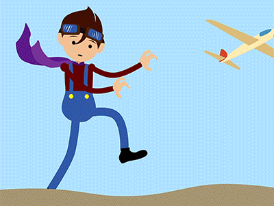 Runaway Plane - Boxybots 2d after effects animation boxybots gearcraft graphics motion paper plane