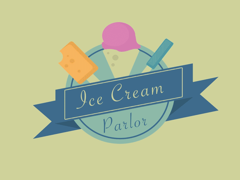 Ice Cream Parlor animation art ice cream illustration logo design motion design motion graphics