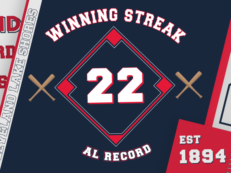 22-Game Win Streak bat bats diamond major league baseball mlb cleveland indians indians baseball fans baseball records cleveland after effects animation illustration motion design sports lurks lessons illustrator design
