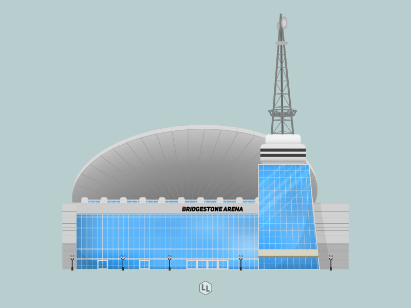 Bridgestone Arena - Nashville Predators national hockey league nhl arena hockey vector after effects illustration sports lurks lessons illustrator design