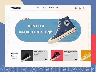 Web Design Ventela shoes graphic design ui uiux web design