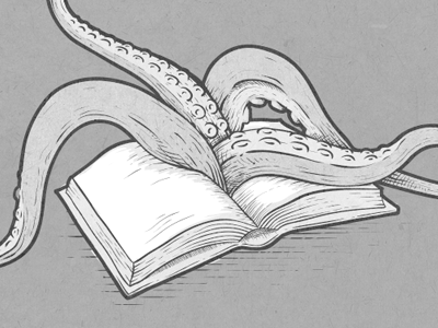 Tentacles book bw illustration tentacles