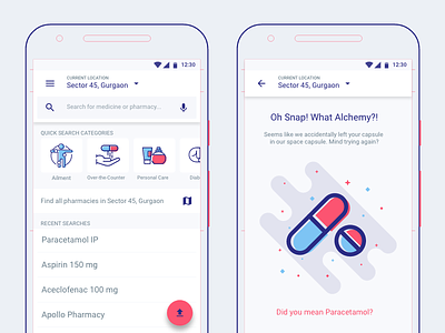 Hyperlocal Pharma Delivery Concept App Design