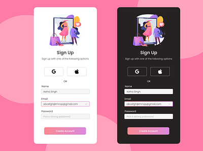 Sign Up Page - Daily UI Challenge (Day 1/Day100) 3d animation app branding design graphic design illustration logo motion graphics typography ui ux vector