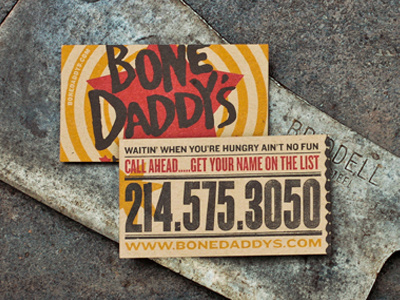 Bone Daddy S Bbq Call Ahead Cards restaurant