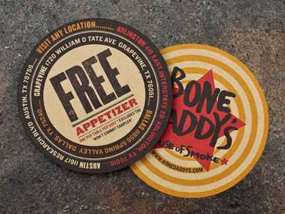 Bone Daddy's free Appetizer Cards bbq restaurant