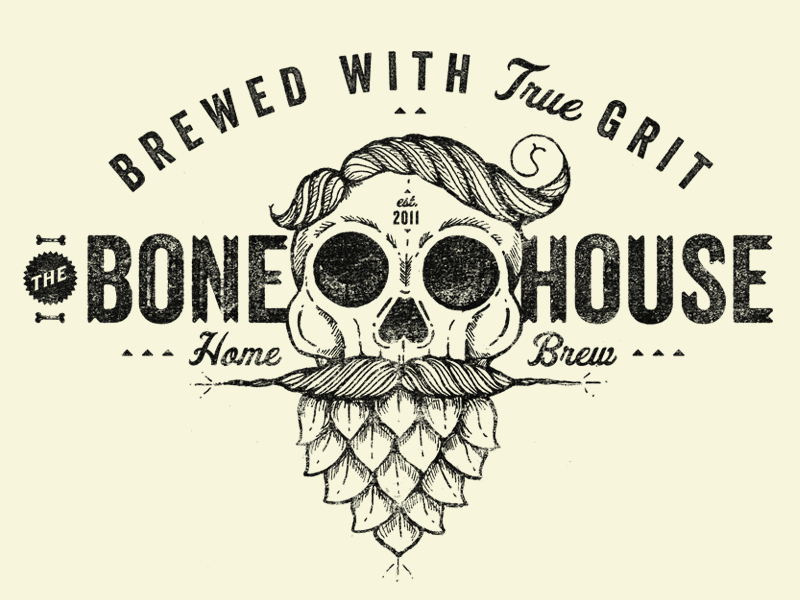Bone House beer illustration type