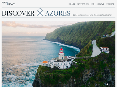 Discover Azores Concept of Main Screen design travel ui ui design uiux website