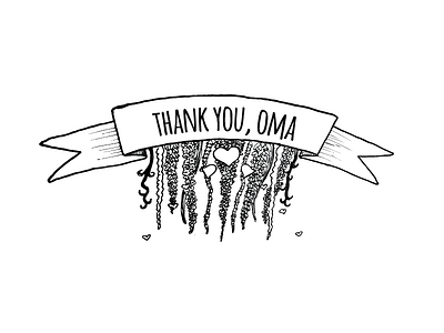 Oma Thank You Card banner flours german grandma oma ribbon thank thank you thanks