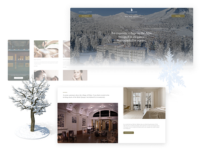 Hotel booking landing page with a winter theme