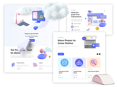 Pastel color Sass landing page 3d call to action design e commerce ecommerce design graphic design landing landing page ui web design