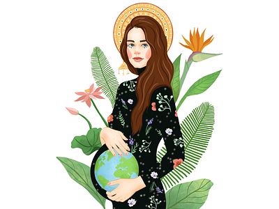 Mother Earth character digital digital art draw girl illustration procreate web