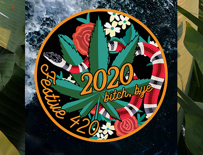 Festive 420, 2020 420 cycling drawing floral gucci leaf patch patches pot snake weed