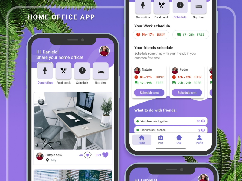 Home office app by Daniela Oliveira on Dribbble