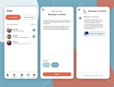 Chat anonymous app chat chatapp conversation design doctor medical medical app message mobile ui uidesign ux