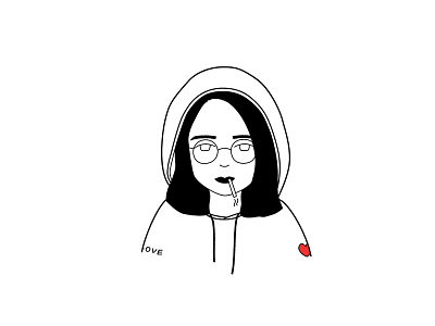 그 날 밤 black and white illustration minimalism portrait