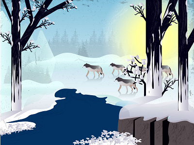 Ice forest Concept digital art digital painting eb design graphic design illustration illustration art web design