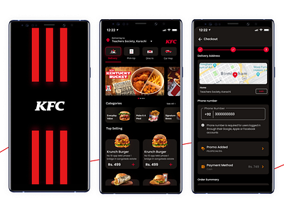 Kentucky Fried Chicken Mobile app and website