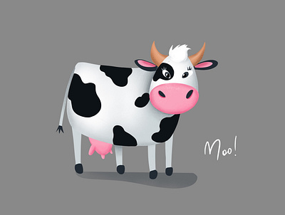 Cow says moo! cartoon character character design cow illustration procreate