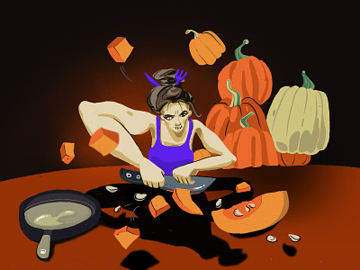 Pumpkins halloween character dribbleweeklywarmup halloween illustration procreate pumpkin witch