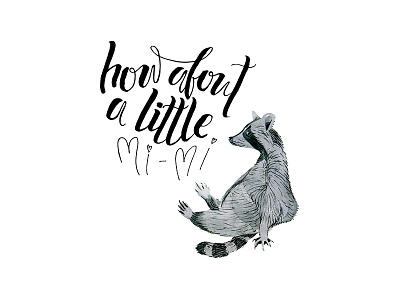 Cute Raccoon art artwork drawing graphic hand drawn hand lettering illustration image lettering painting raccoon watercolor