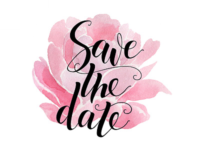 Save The Date lettering for wedding invitation