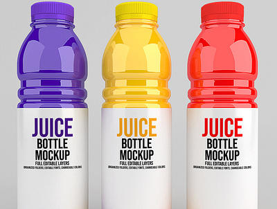 Juice Bottle Mockup Design with 3D
