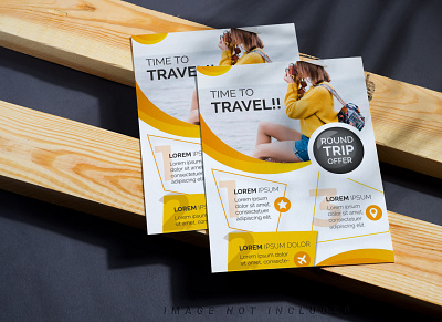 Flyer Design for Travel with 3D Mockup full HD