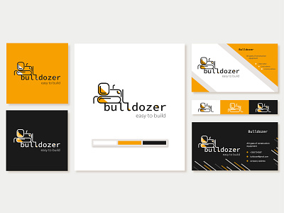 Logo, business card of a construction company, construction equi